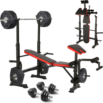 6 in 1 660lbs Weight Bench Set