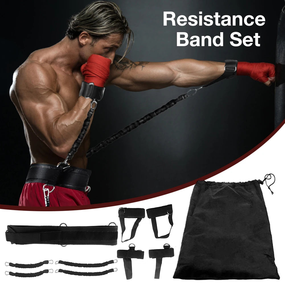 Fitness Boxing Training Resistance Band Set Stretching Strap Exercise Belt For Boxing Basketball Jump Strength Training