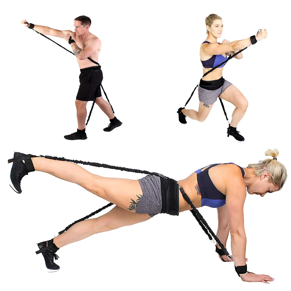 Fitness Boxing Training Resistance Band Set Stretching Strap Exercise Belt For Boxing Basketball Jump Strength Training