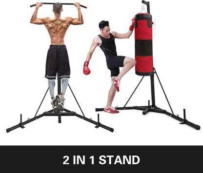 Foldable Boxing Heavy Bag Stand,Heavy Duty Boxing Punching Bag Stand Steel Sandbag Rack Freestanding Up to 132 lbs for Home Fitn